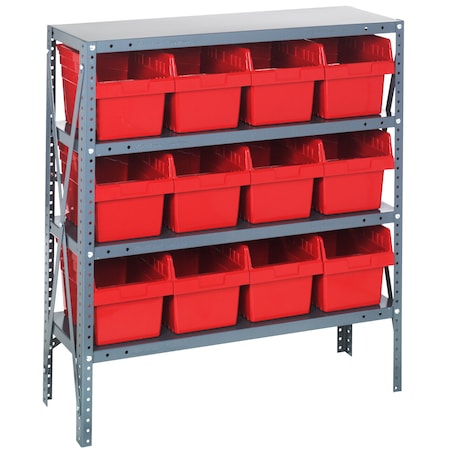Quantum Storage Systems Store-Max 8" Shelf Bin Steel Shelving Systems 1839-SB808RD